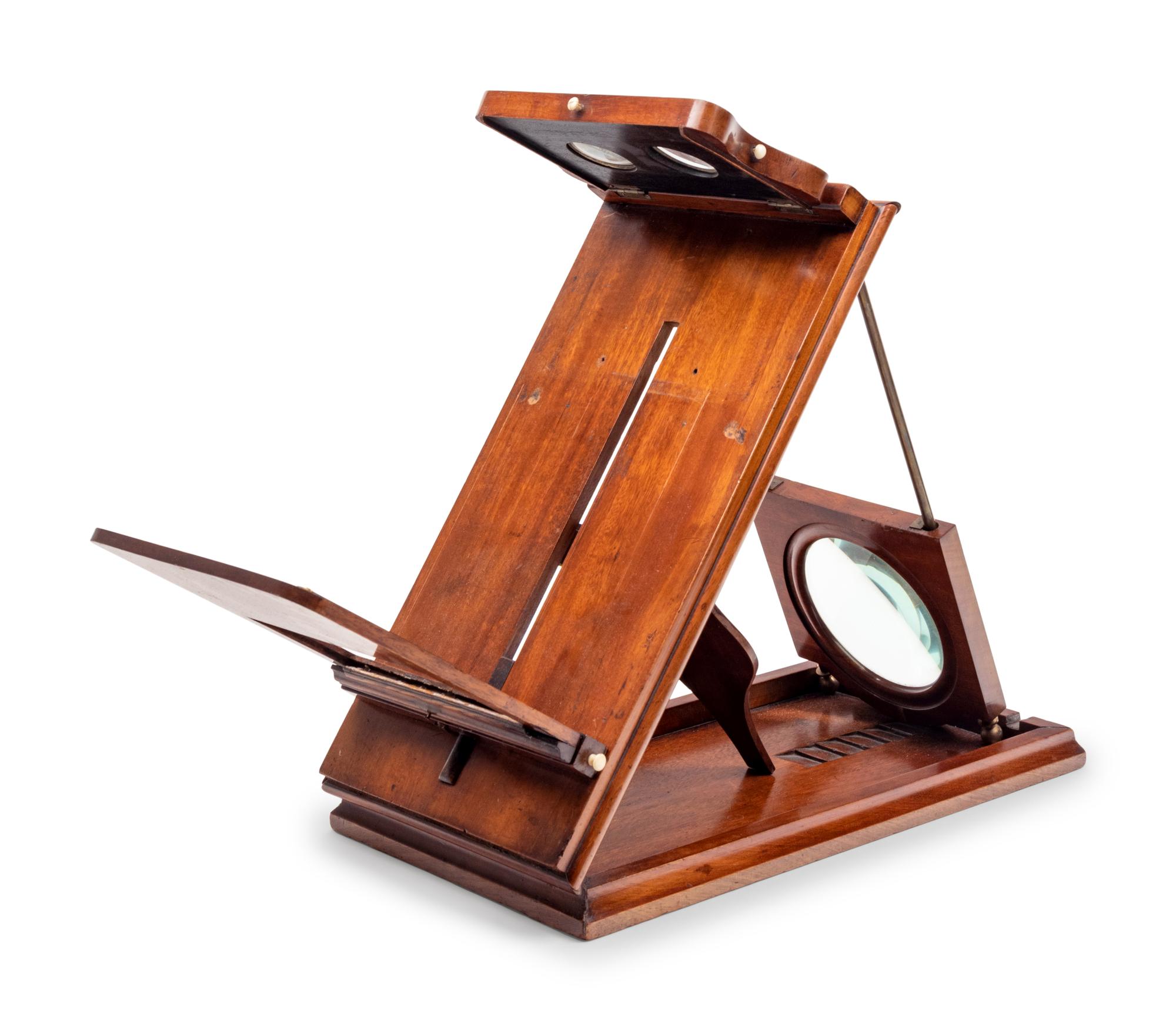 A Mahogany and Brass Optometrist's Tool