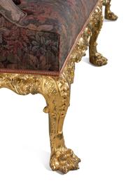 A Pair of George II Oversized Giltwood Canapés