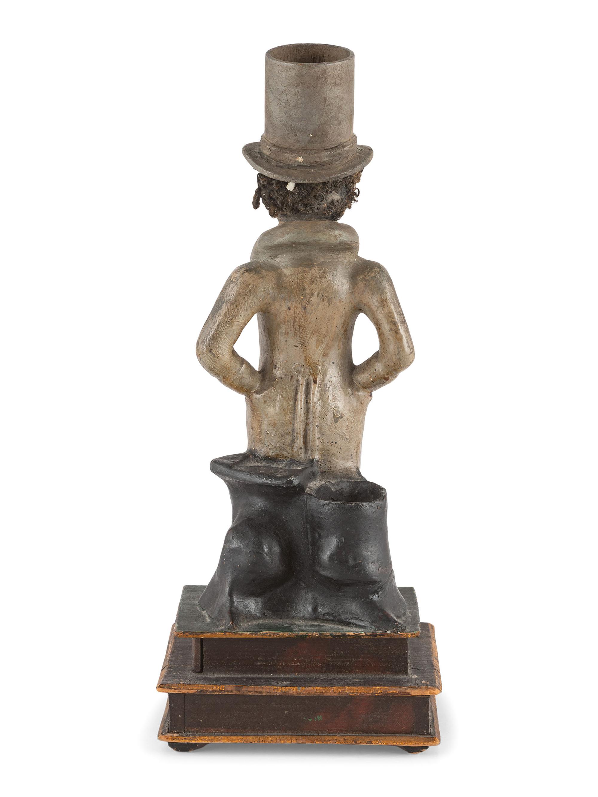 A Folk Art Carved Wood Elderly Gent Match Holder