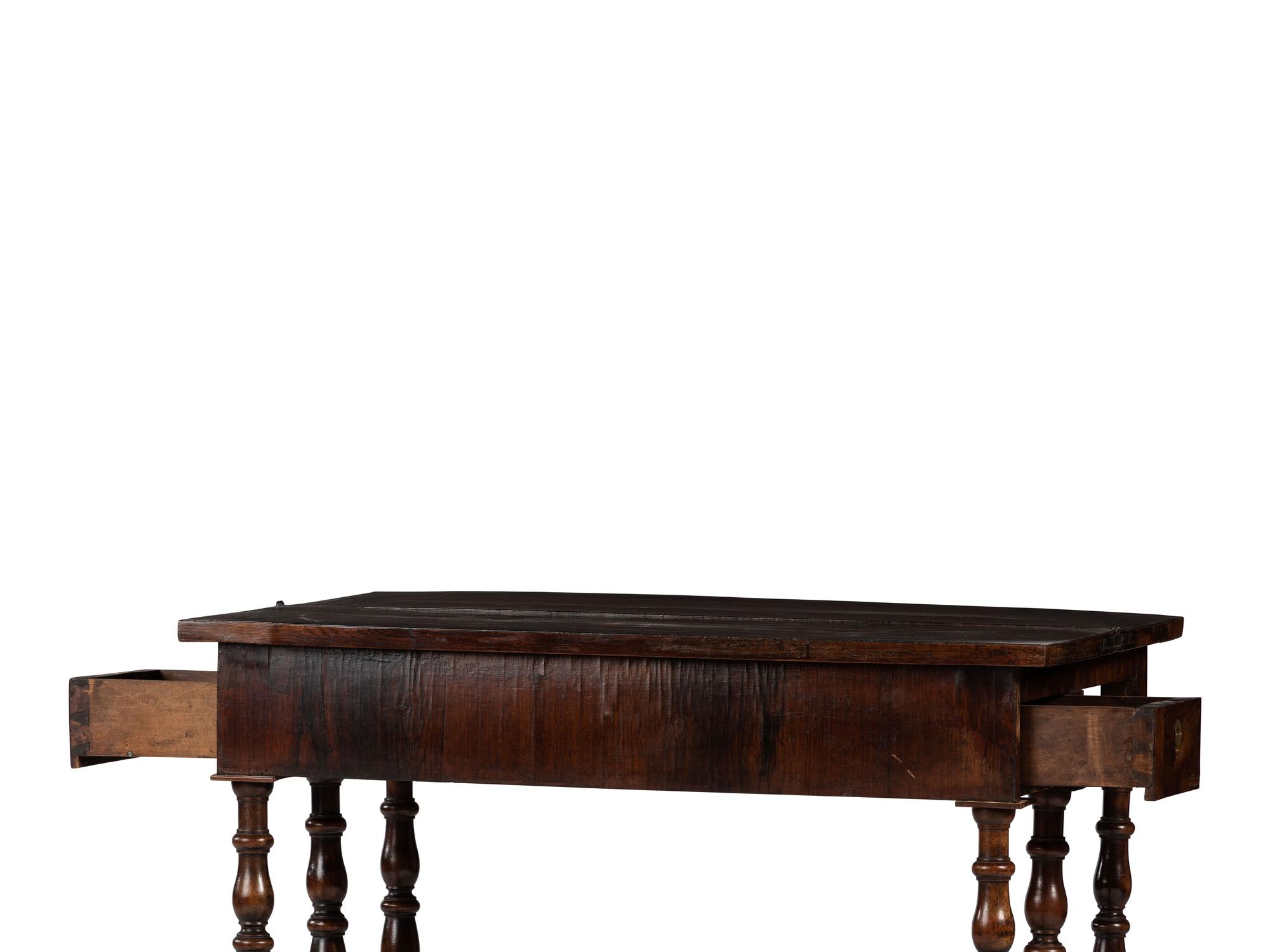 A William and Mary Style Walnut Flip-Top Gateleg Table
