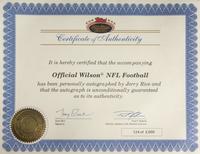 A Jerry Rice Signed Autograph Commemorative Football and 1993 Topps Stadium Club Members Only Complete Set with Autographed Record Breaker Card,