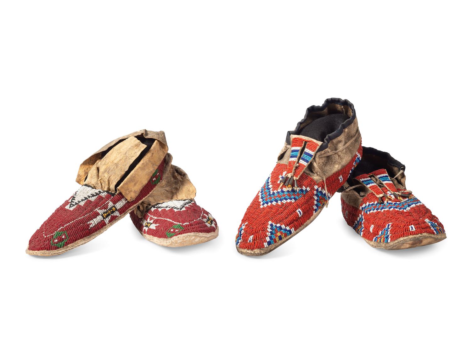 Sioux Beaded Hide Moccasins