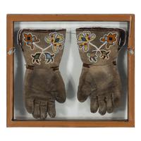 Plateau Beaded Hide Gauntlets, Two Pairs