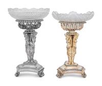 Two Sheffield Silver-Plate and Cut Glass Dessert Stands