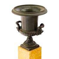 Three Pairs of Gilt and Patinated Bronze and Marble Urns