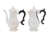 A George V Silver Coffee Pot and Chocolate Pot