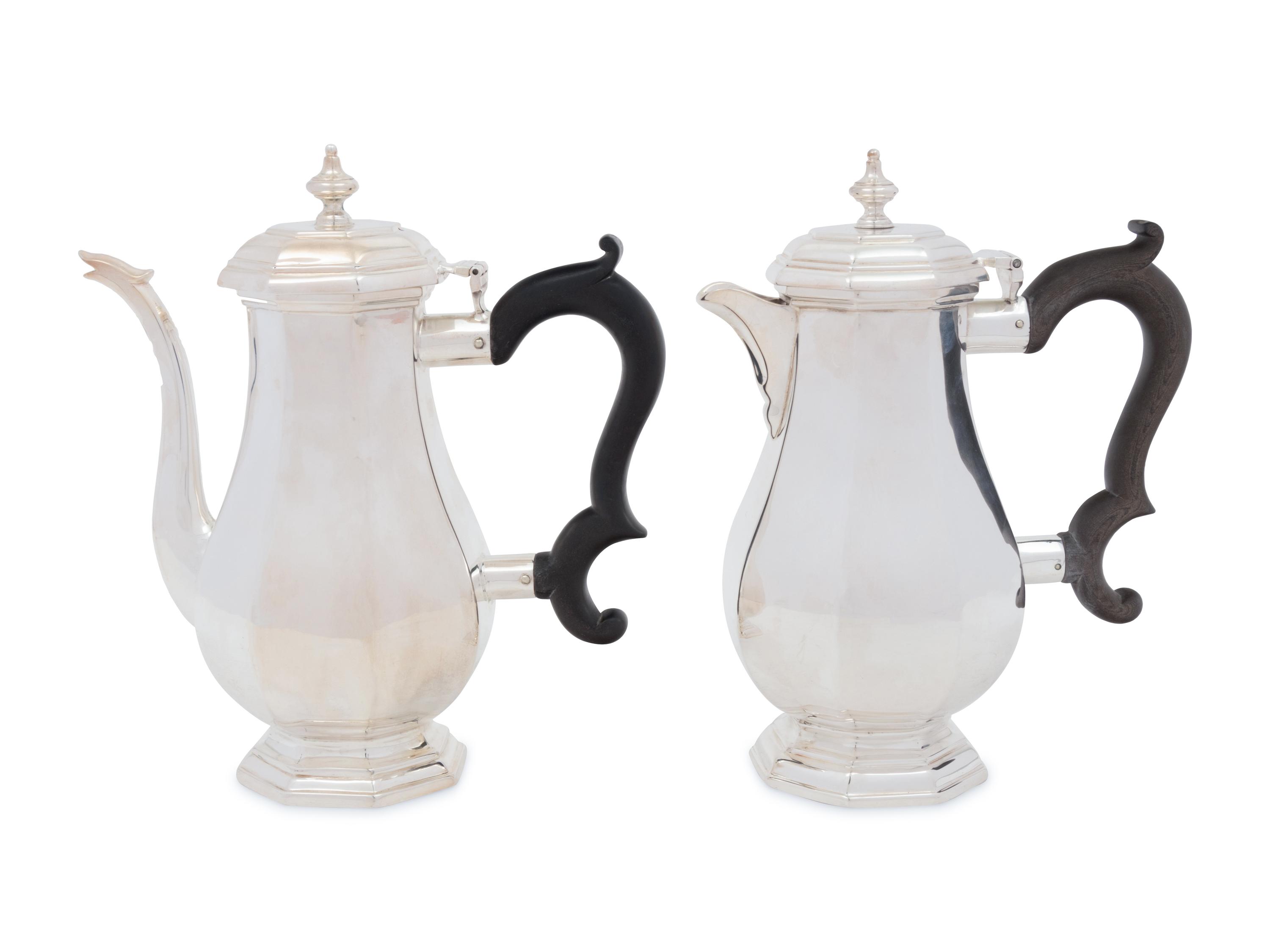 A George V Silver Coffee Pot and Chocolate Pot