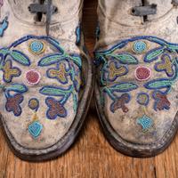 Santee Sioux Beaded Hide Work Boots