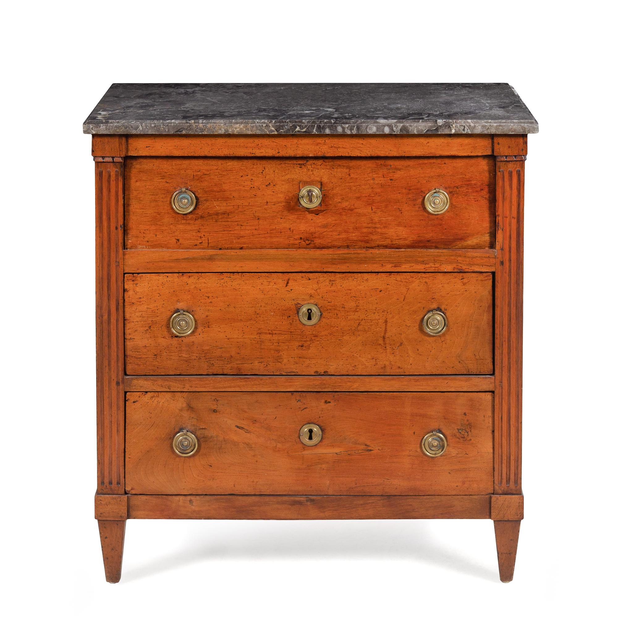 A Louis XVI Marble-Top Commode