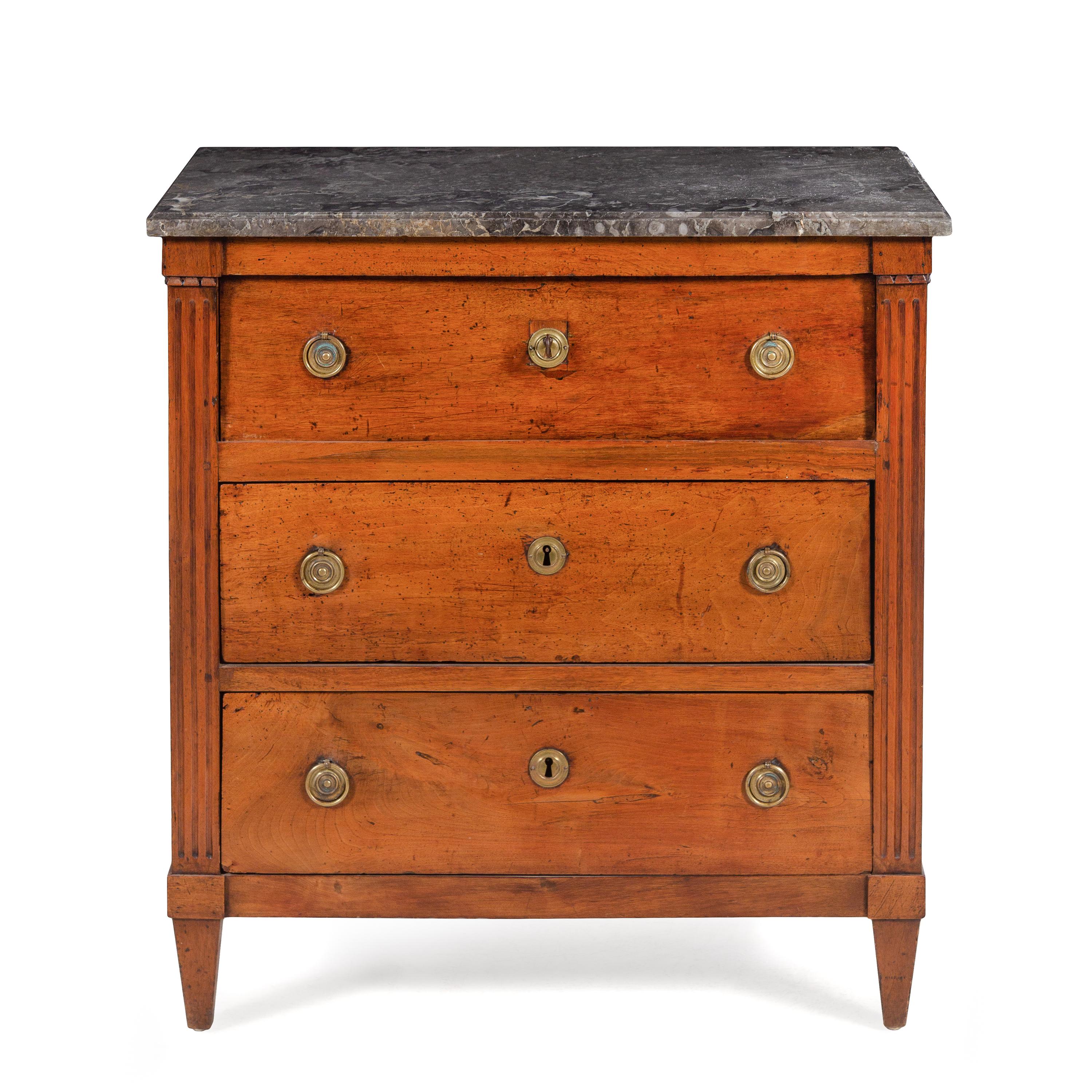 A Louis XVI Marble-Top Commode