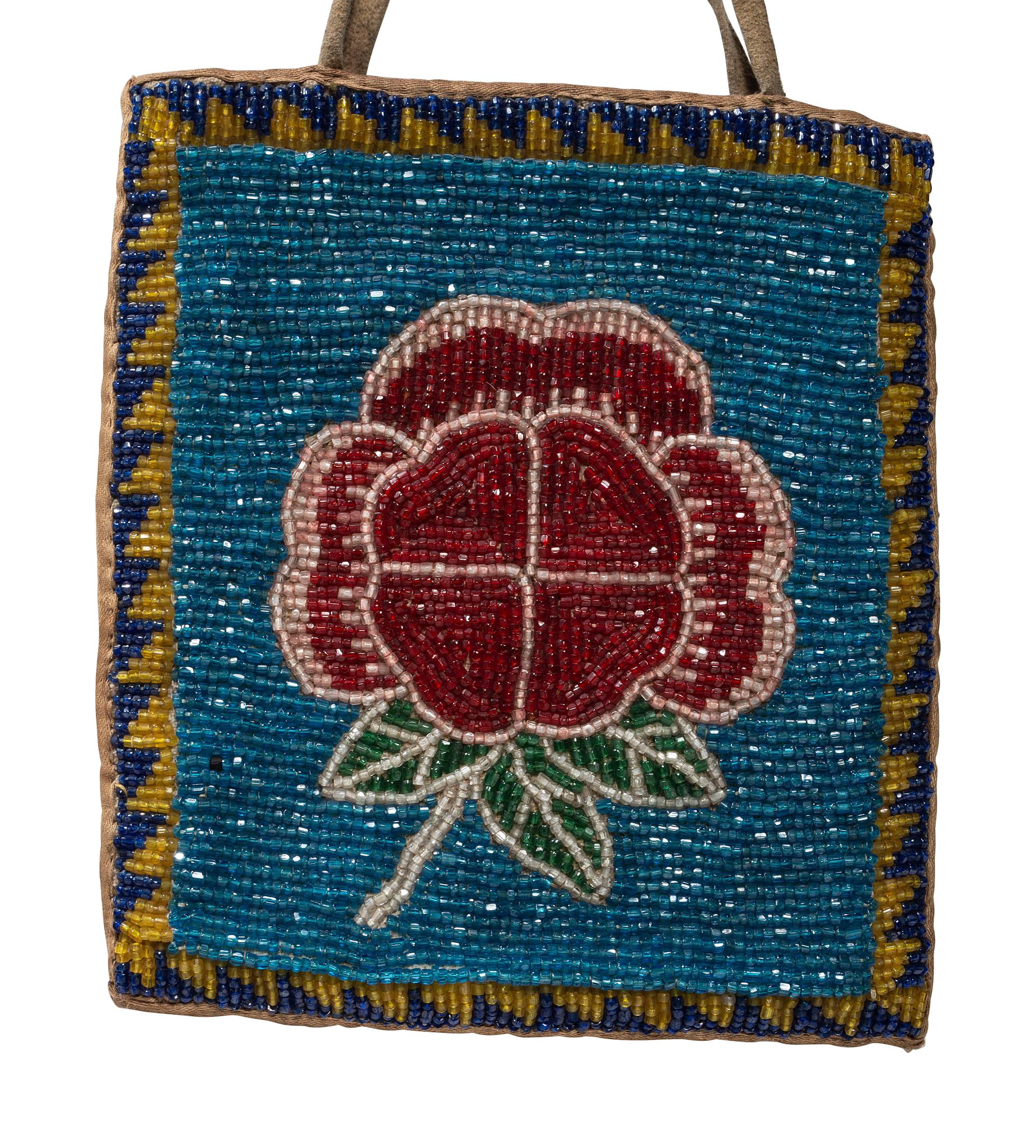 Plateau Beaded Flat Bags, Spring Flowers