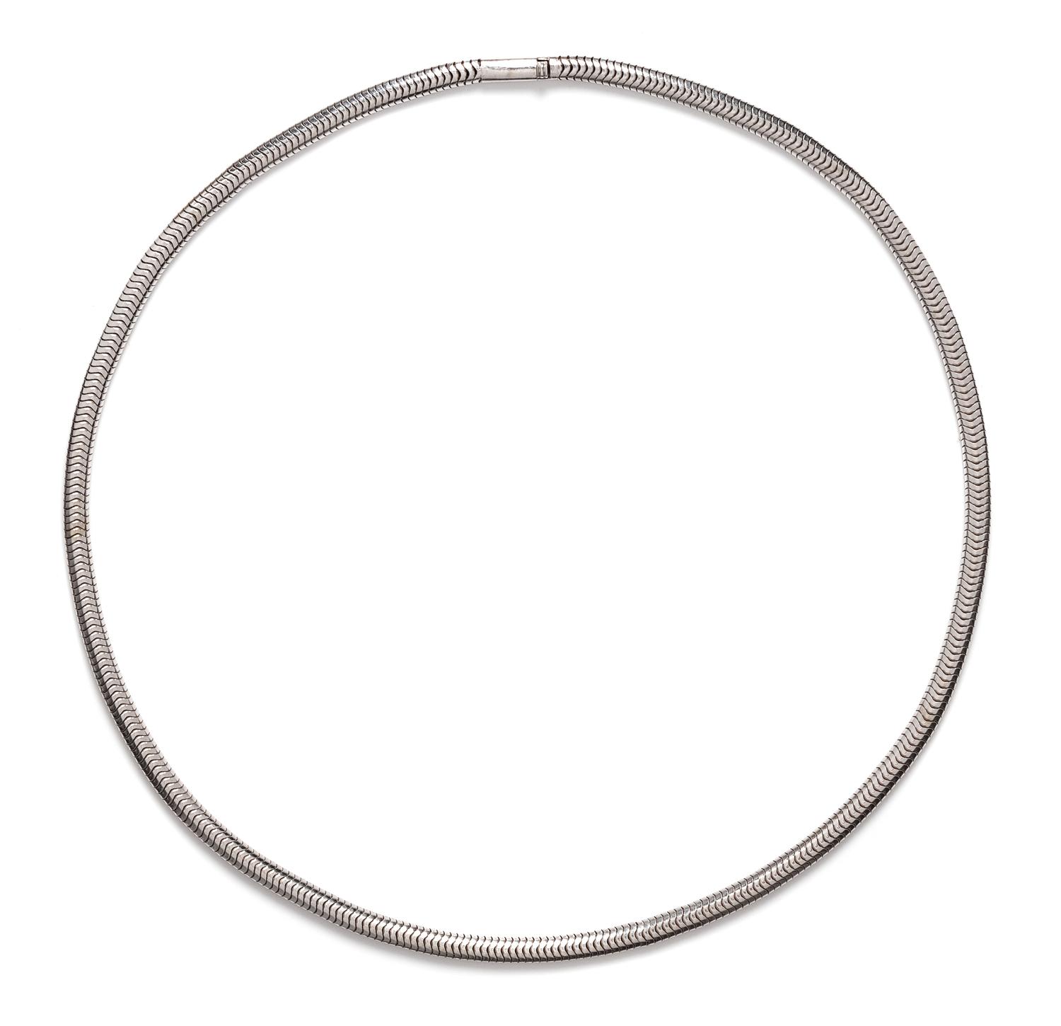 A White Gold Snake Chain Necklace,