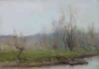 John Francis Murphy, (American, 1853-1921), Trees by River