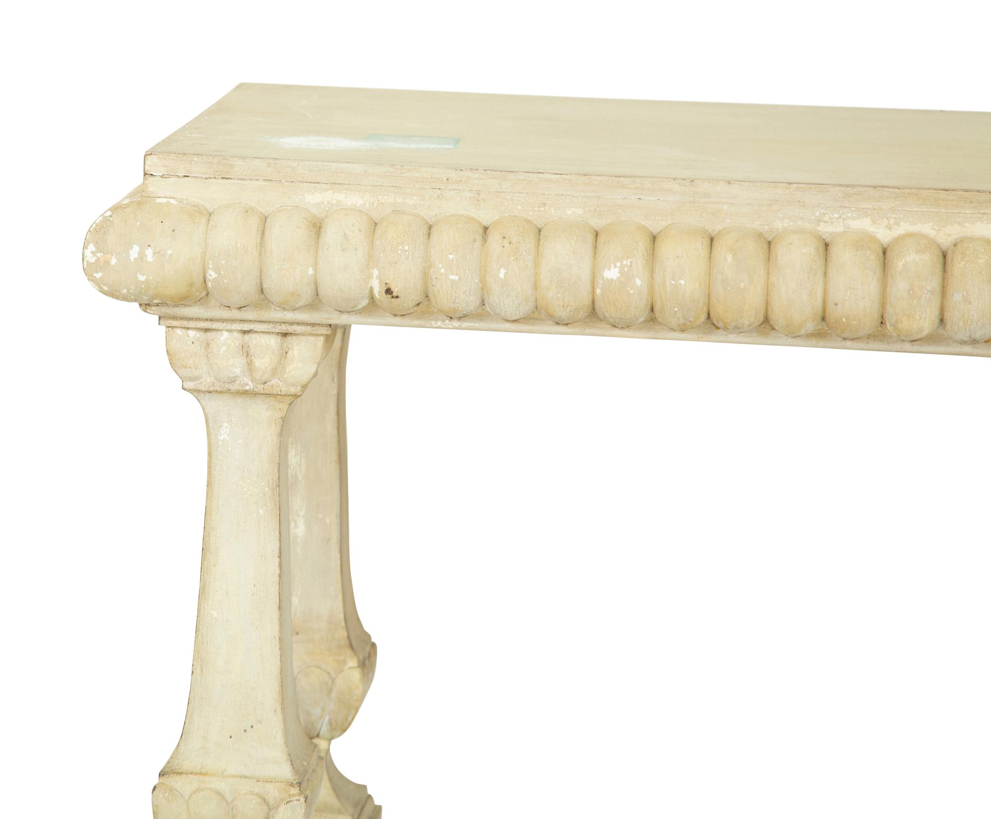 A Pair of Gustavian Style White-Painted Console Tables