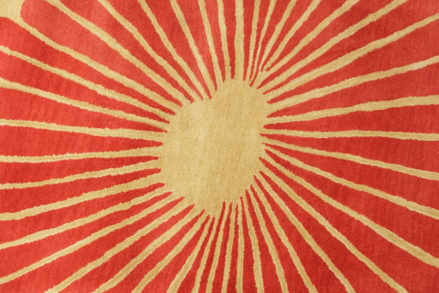 A Contemporary "Sunburst" Design Wool Rug