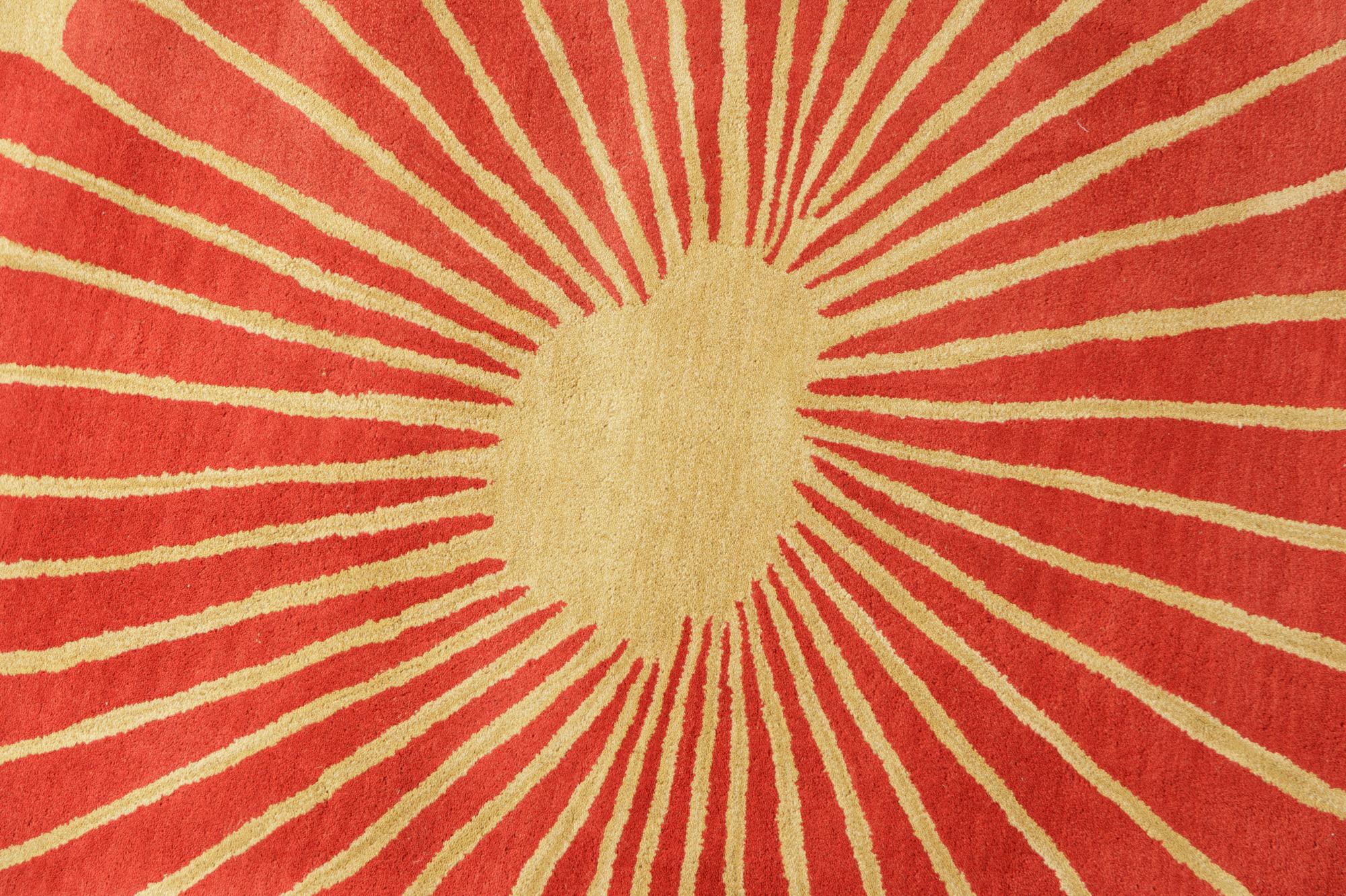 A Contemporary "Sunburst" Design Wool Rug
