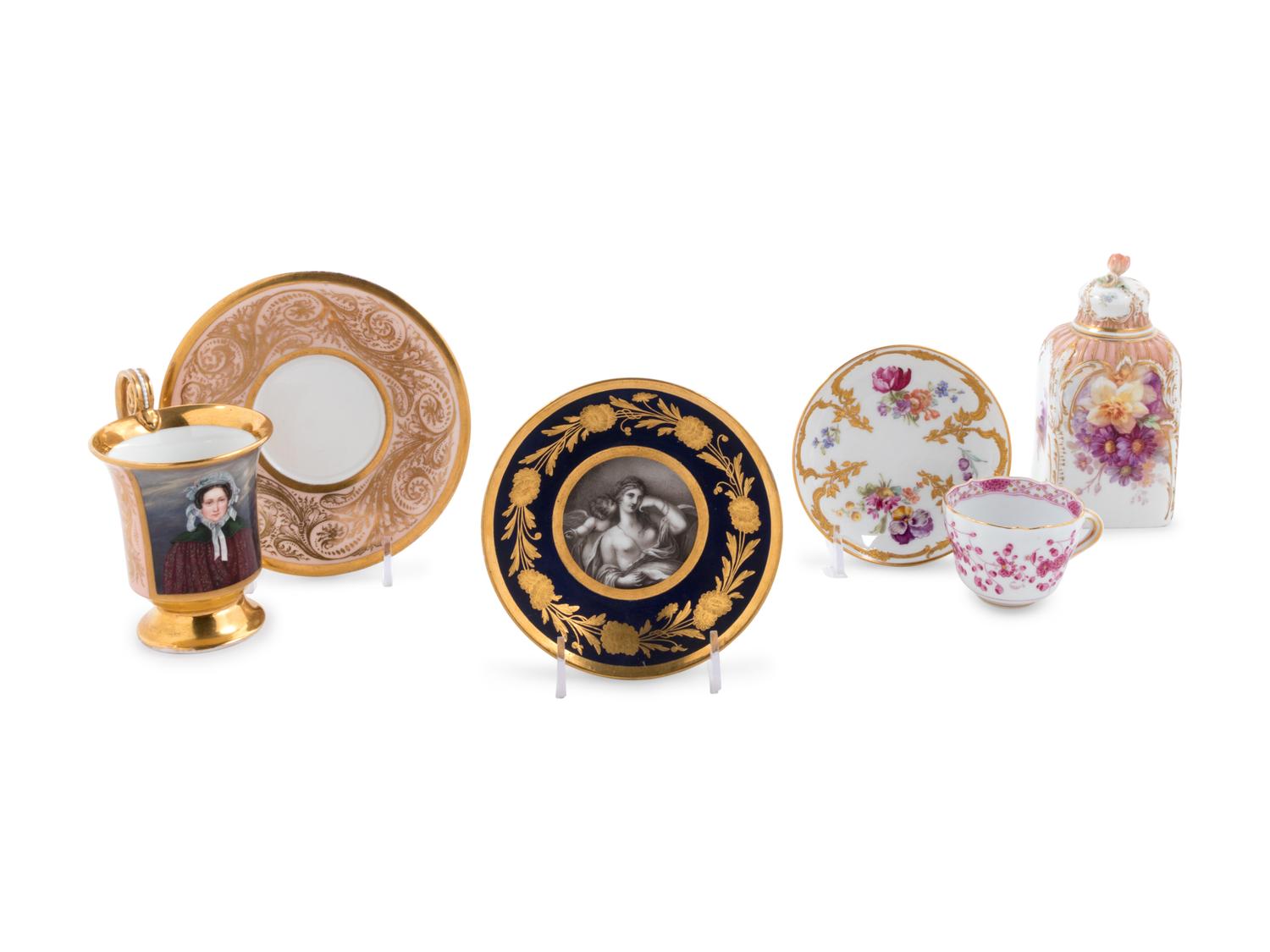 Six Continental Porcelain Articles
