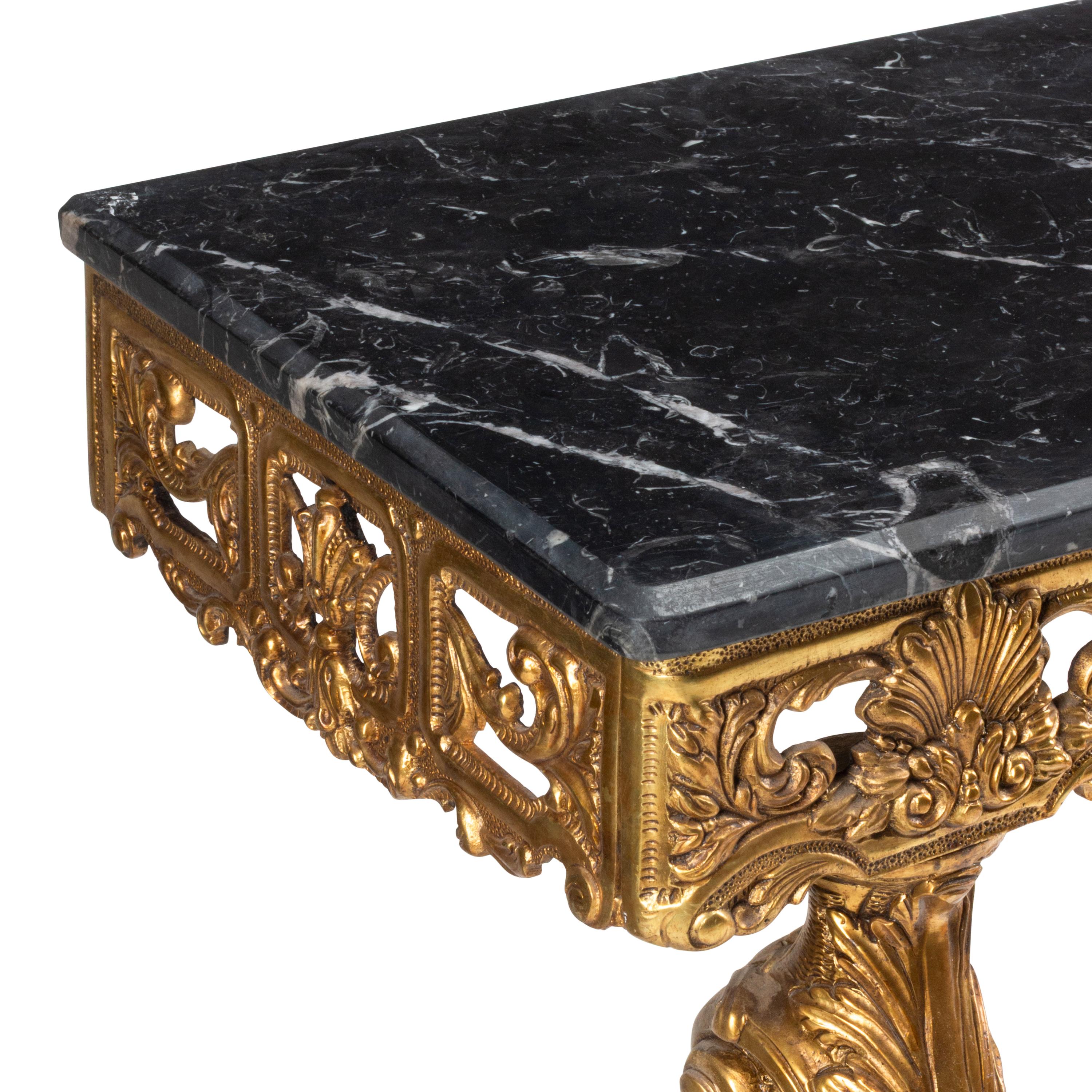 A Louis XV Style Gilt Bronze Console Table and Mirror