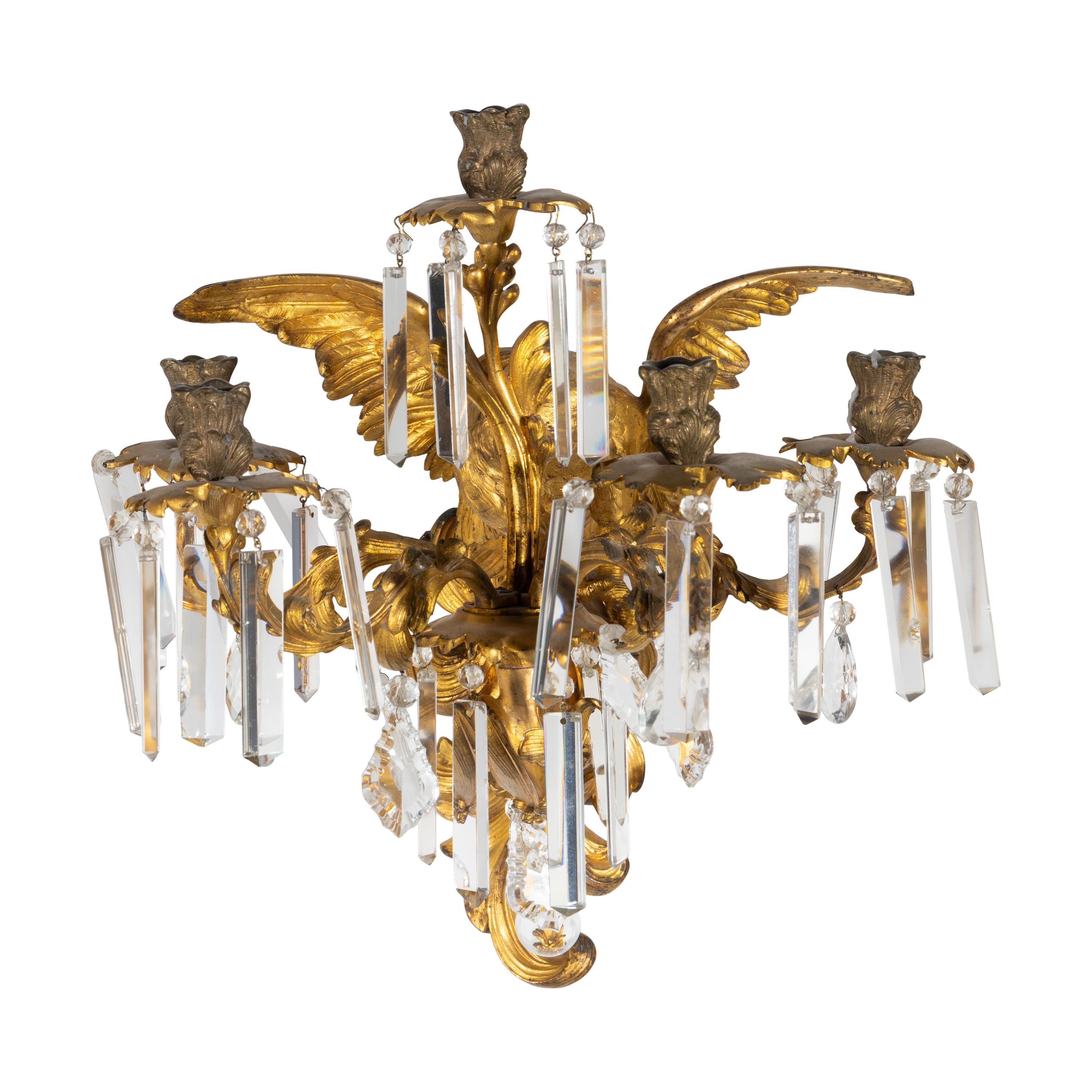 A Pair of Large French Gilt Bronze Sconces