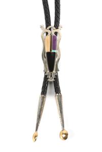 Southwestern Silver and Multi-Stone Bolo Height 3 x width 1 1/4 inches