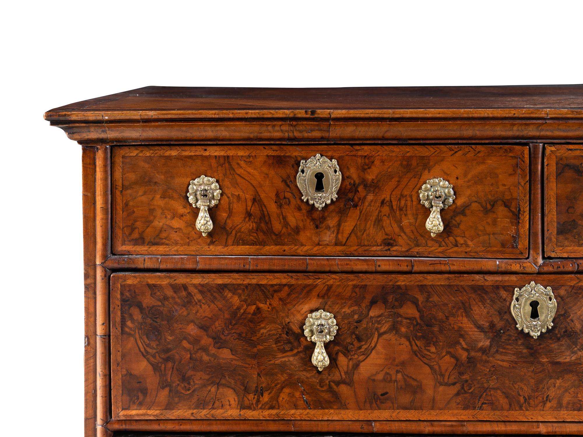 A George II Walnut Chest of Drawers