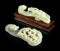 Two Jade ' Chilong' Belt Hooks