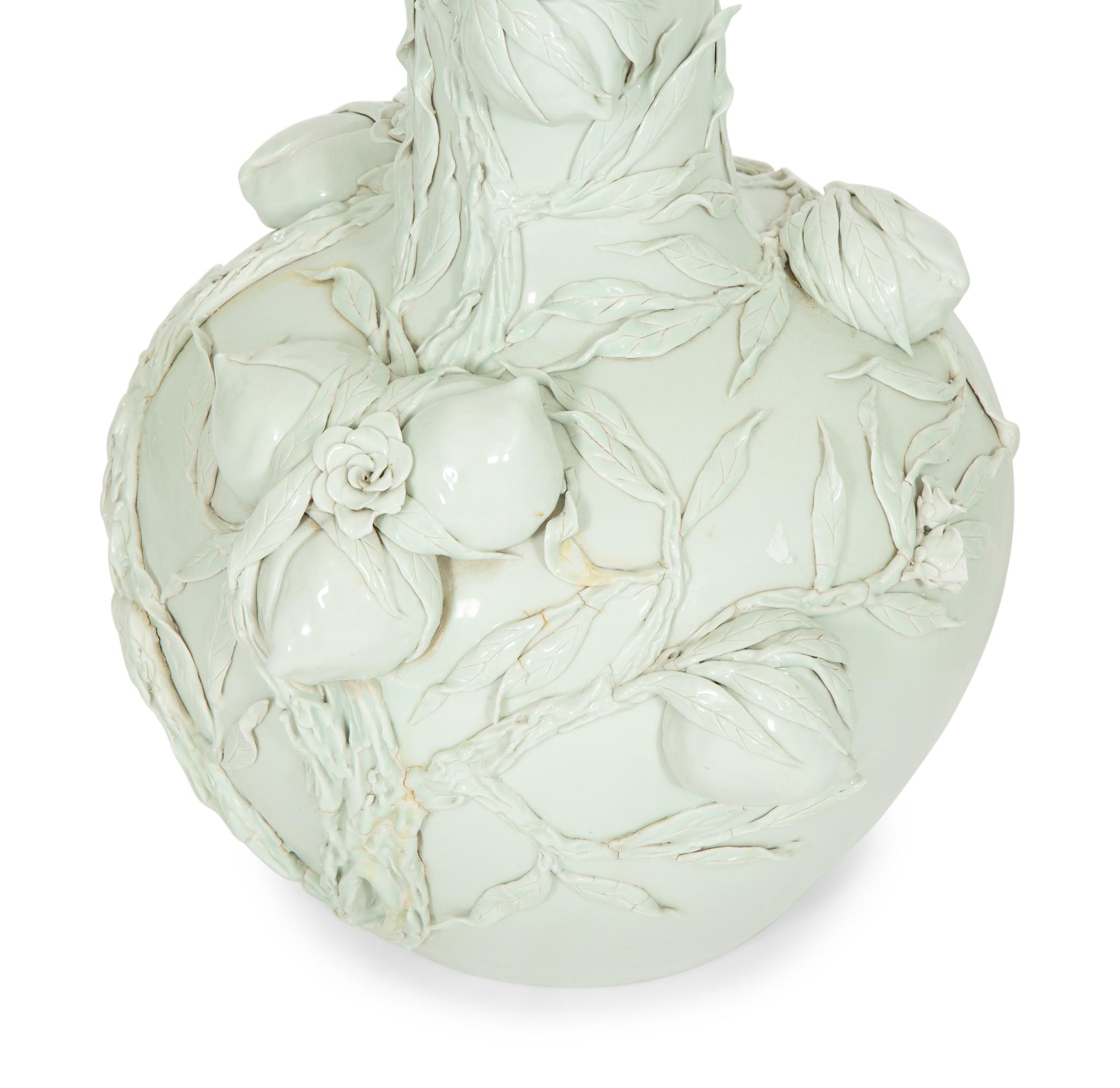 A Pair of Chinese Celadon Glazed Porcelain Large Vases