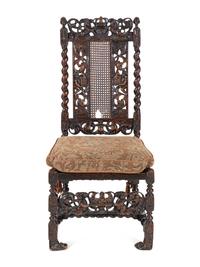 A James II Carved Walnut Side Chair