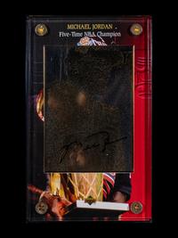A Group of Three 1997 Upper Deck Limited Edition Michael Jordan 24k Gold Nickel Silver Cards,