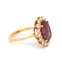 GARNET AND DIAMOND RING