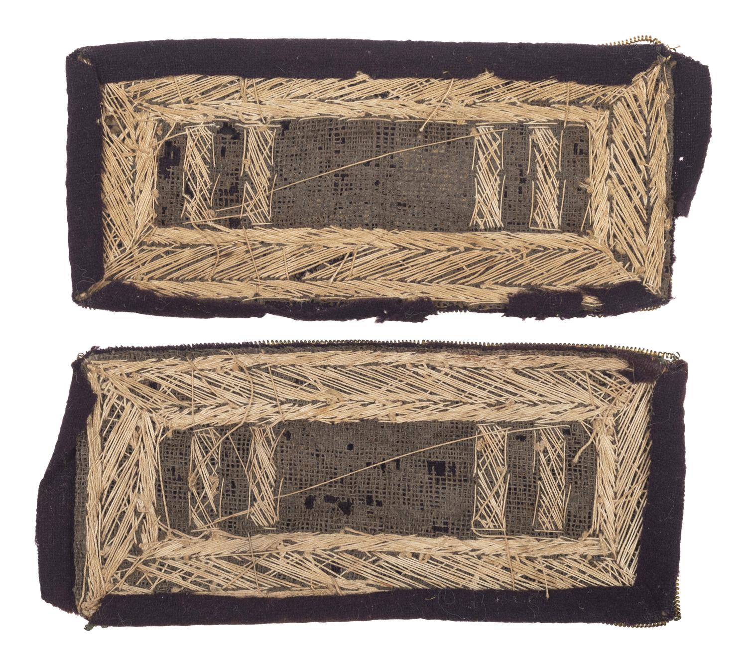[CIVIL WAR]. A pair of triple border captain of staff shoulder straps.