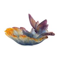 A Daum Pâte-de-Verre Grand Papillon Dish
