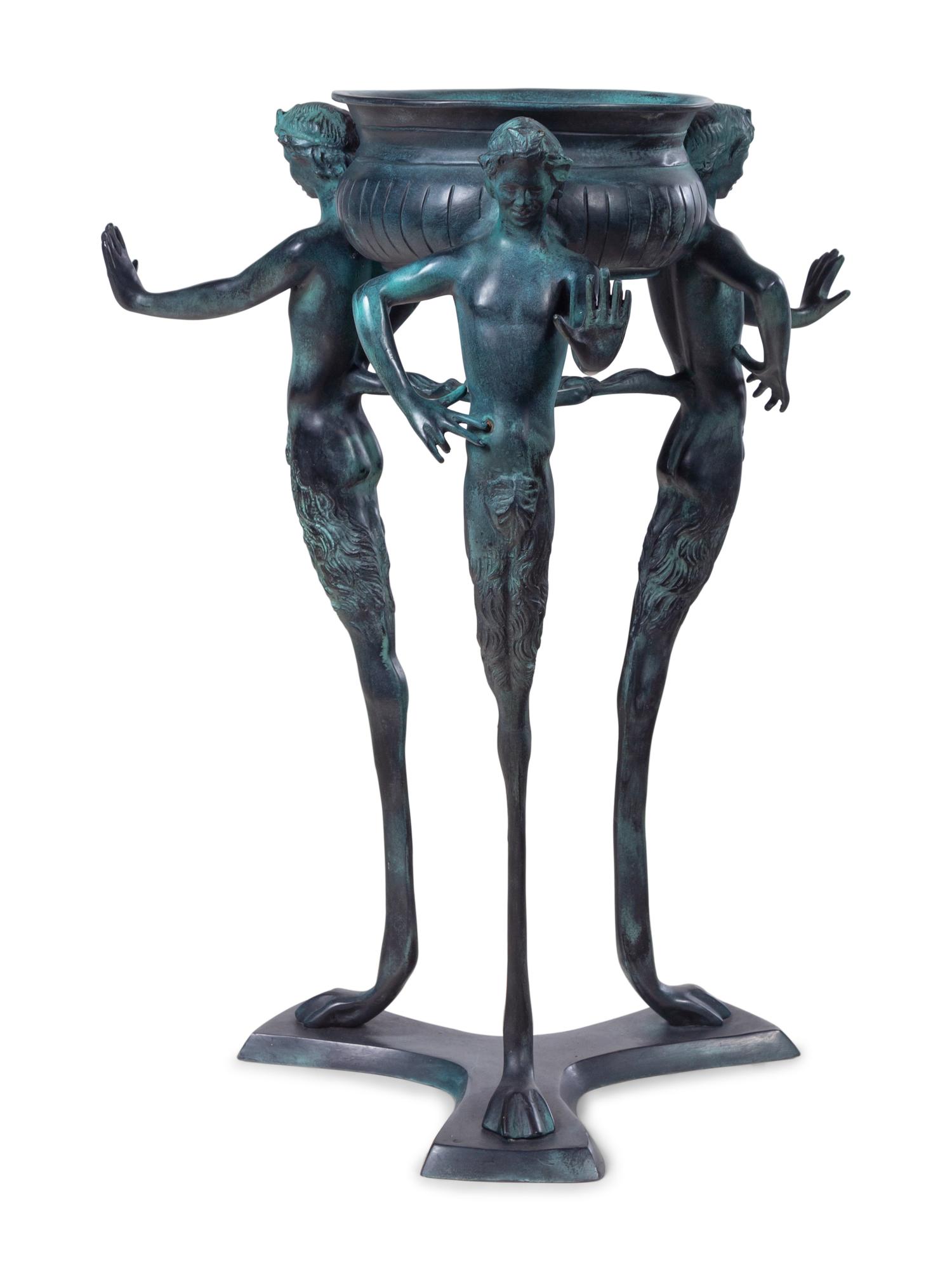 A Pompeiian Style Patinated Metal Side Table