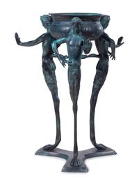 A Pompeiian Style Patinated Metal Side Table