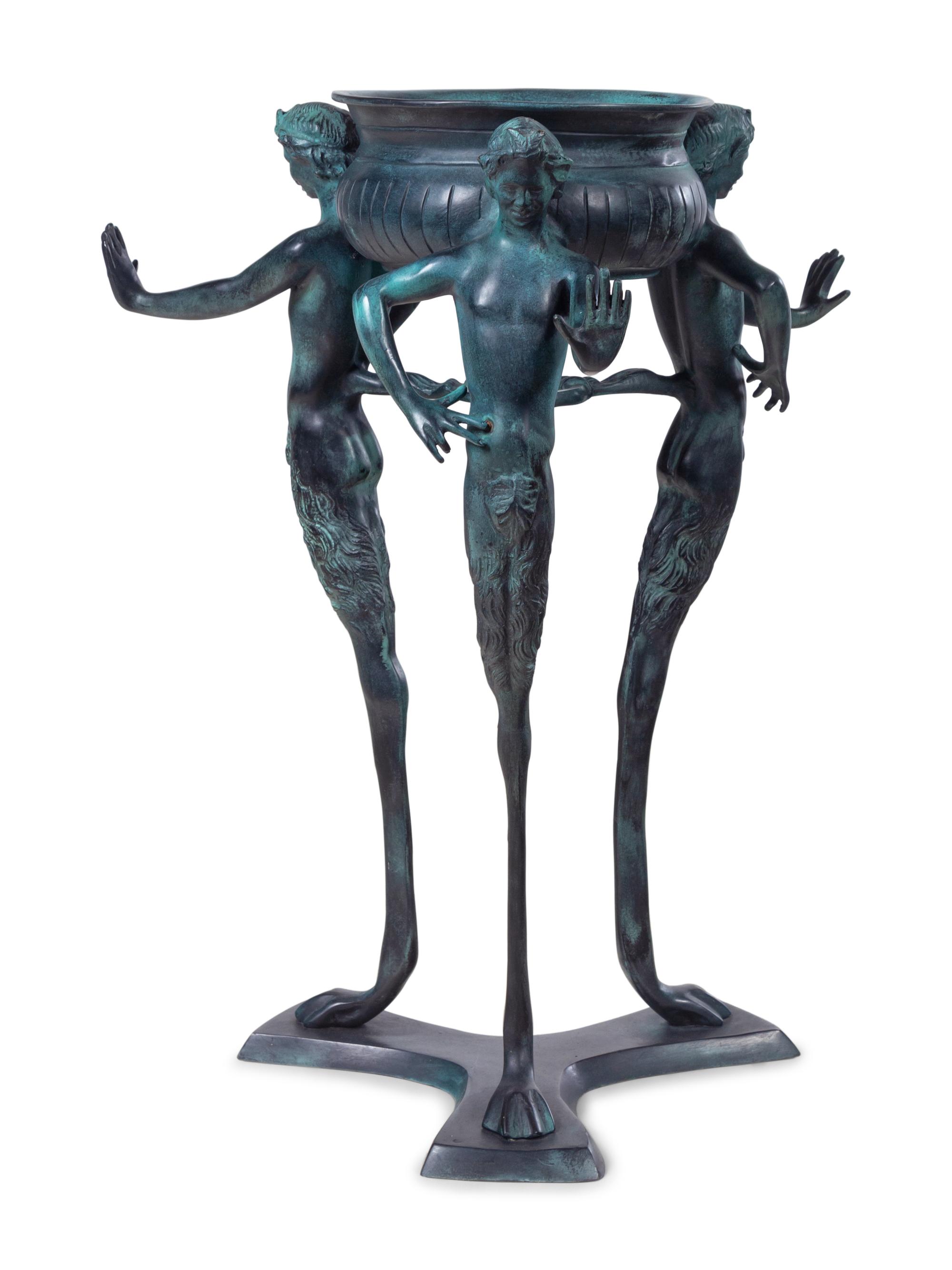 A Pompeiian Style Patinated Metal Side Table