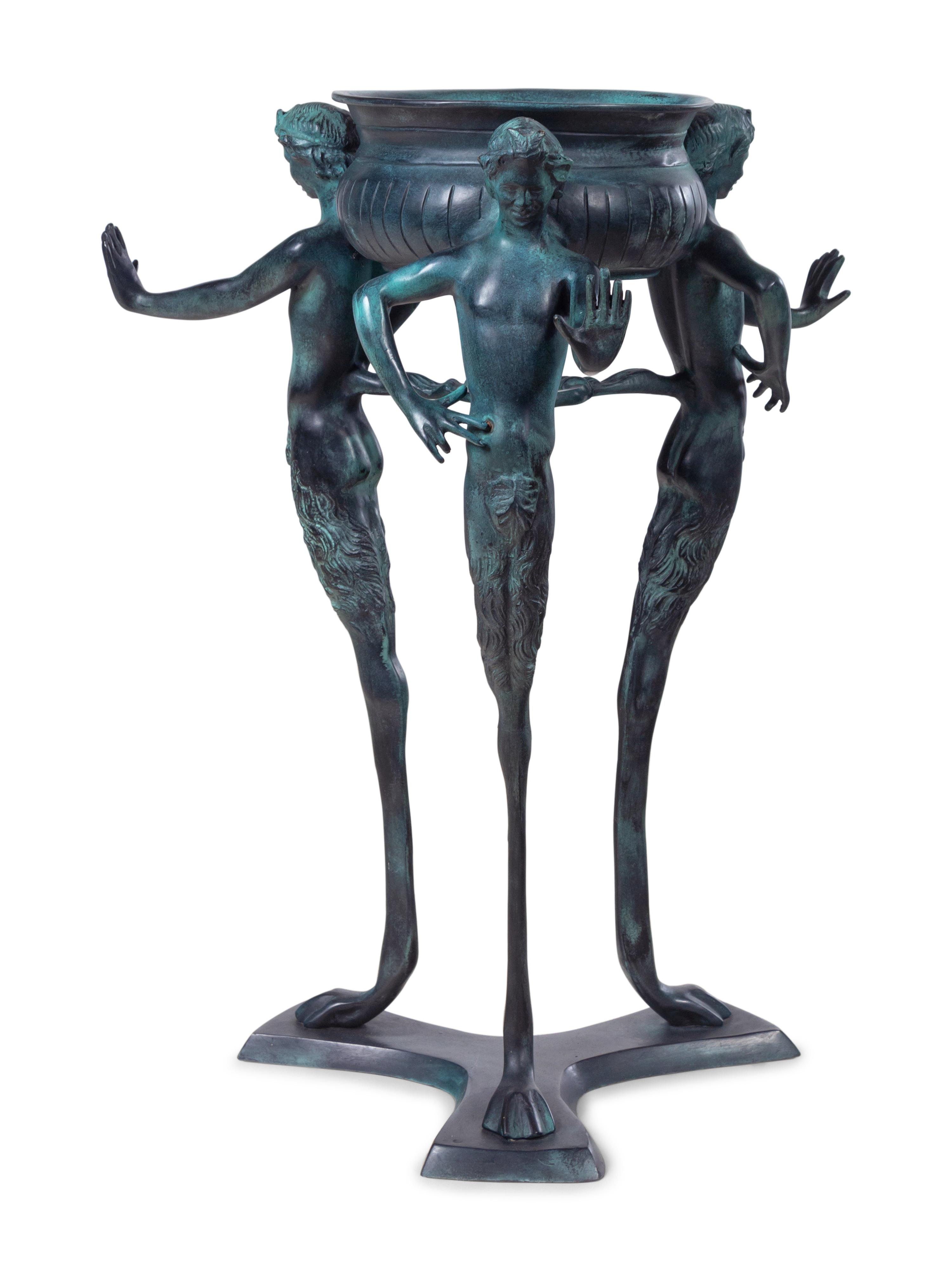A Pompeiian Style Patinated Metal Side Table