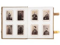 [CIVIL WAR]. BRADY, Mathew, photographer. Exceptional album containing 120 CDVs of Union generals and officers, incl. Joshua Chamberlain and George A. Custer. New York, NY: E. & H.T. Anthony, 1860s.