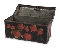 A Toleware Pomegranate or Cherry Paint Decorated Dome-Top Box