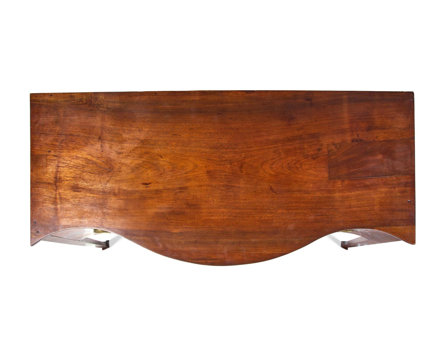 A Federal Inlaid Serpentine Walnut Sideboard