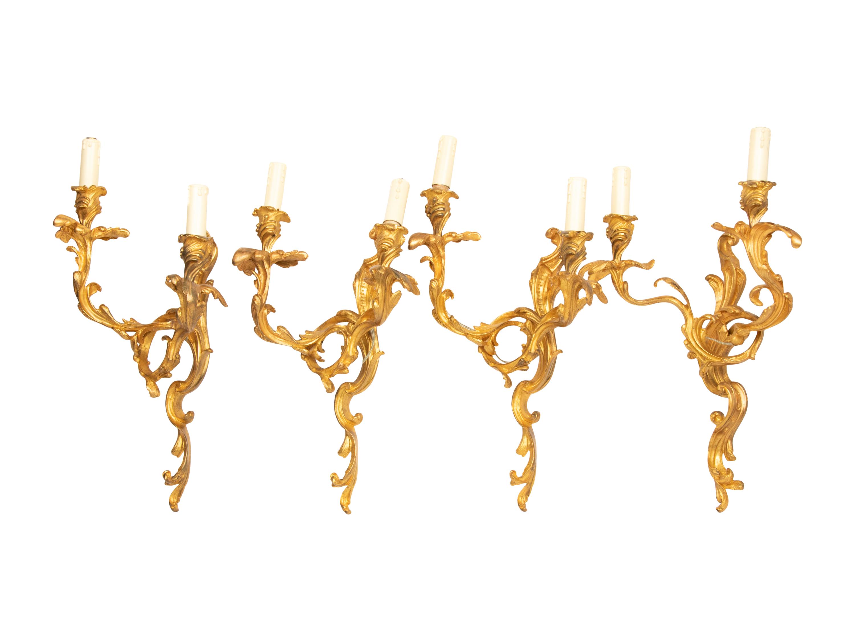 A Set of Four Louis XV Style Gilt Bronze Sconces