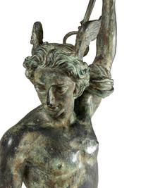 A Monumental Patinated Cast Metal Figure of Mercury