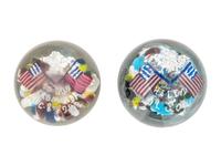 Two Large American Commemorative Glass Paperweights