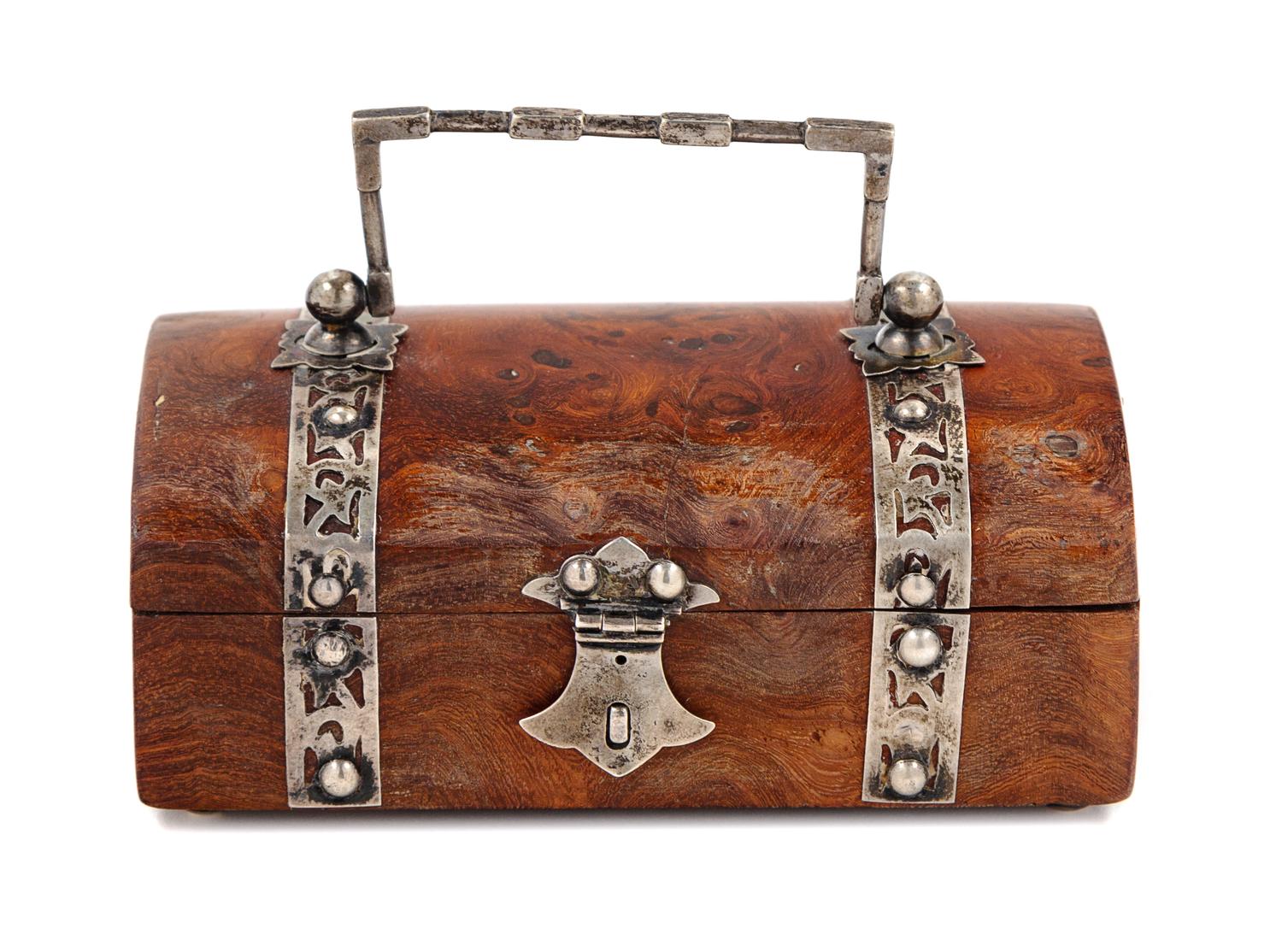 A Dutch Colonial Silver Mounted Table Casket Length 4 inches. — 18TH/19TH CENTURY