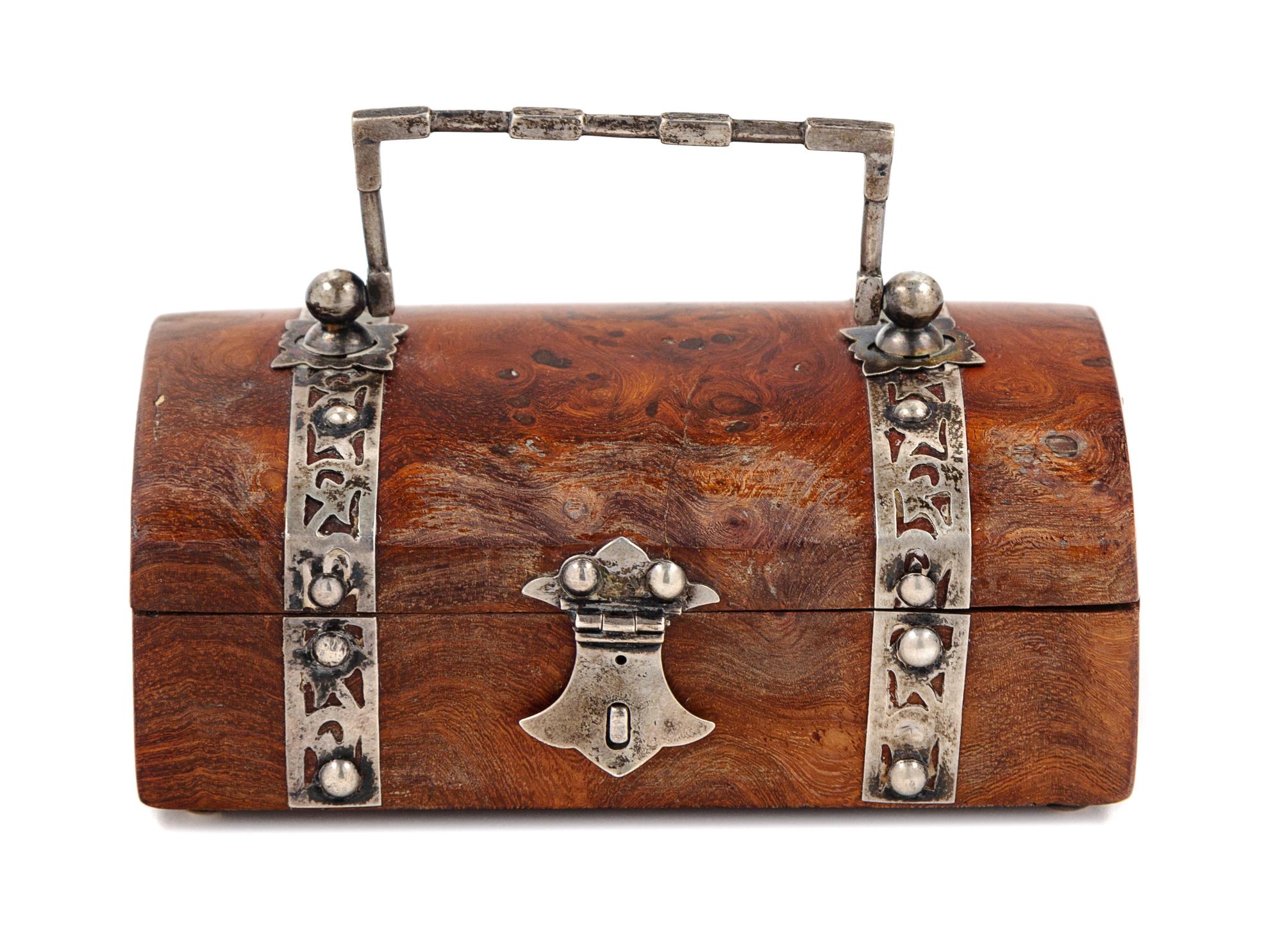 A Dutch Colonial Silver Mounted Table Casket Length 4 inches. — 18TH/19TH CENTURY