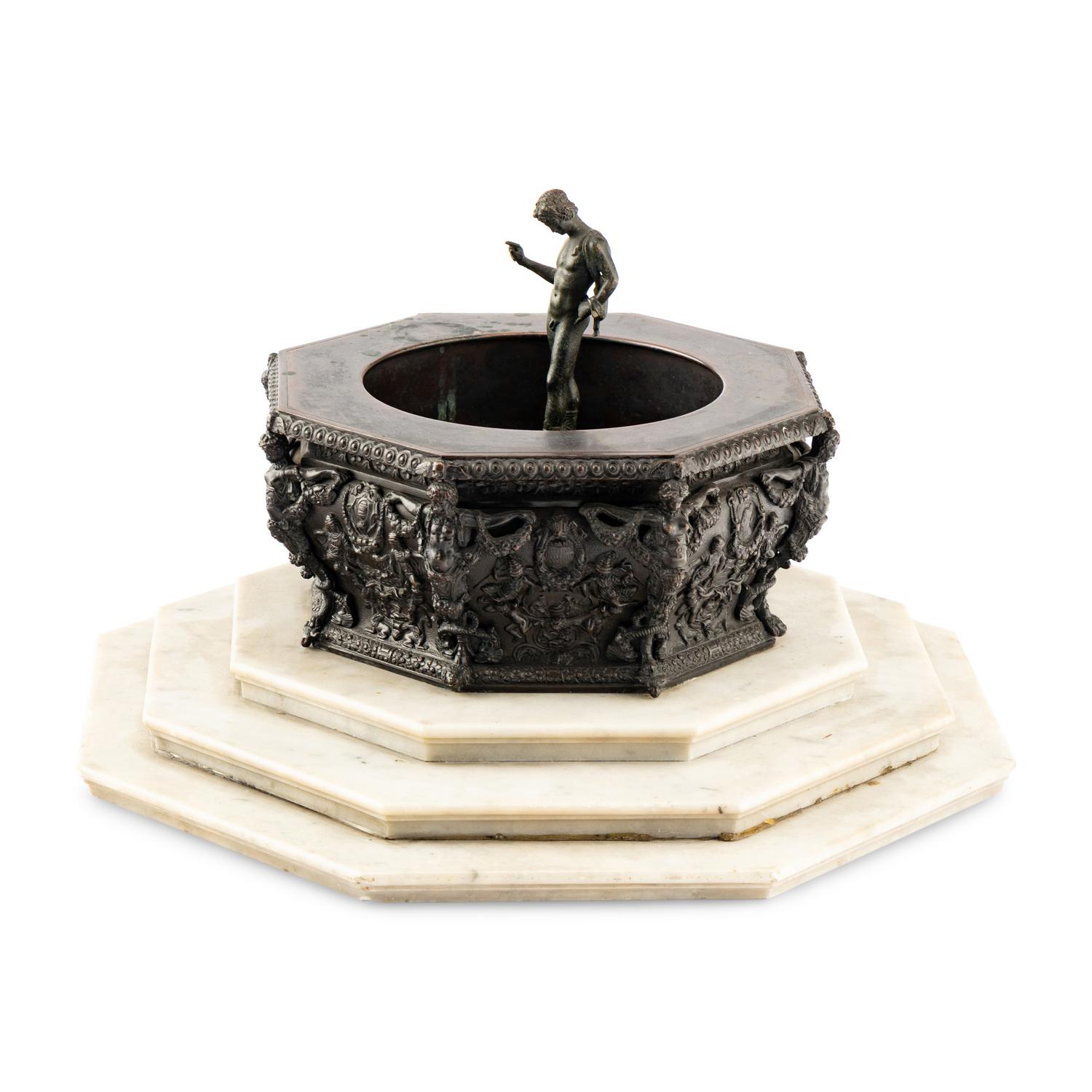 An Italian Grand Tour Bronze and Marble Model of the Palazzo Ducale Fountain
