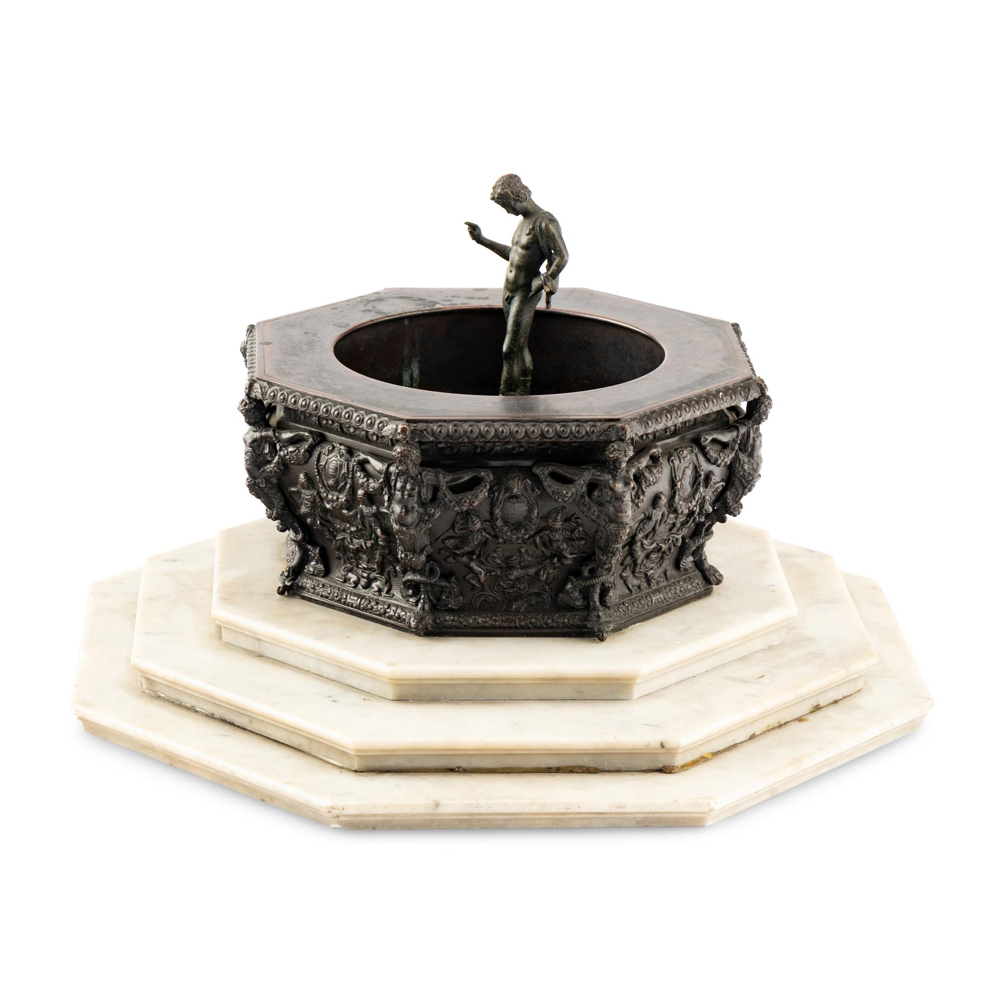 An Italian Grand Tour Bronze and Marble Model of the Palazzo Ducale Fountain
