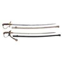 Lot of Two WWI-era German Officer's Lion Head Swords