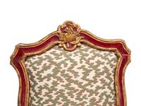 A Set of Six Italian Rococo Red-Painted and Parcel Gilt Dining Chairs