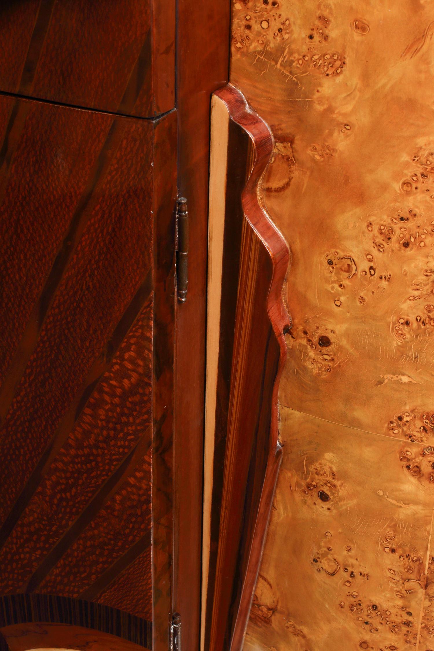 An Art Deco Style Various Woods Console Cabinet