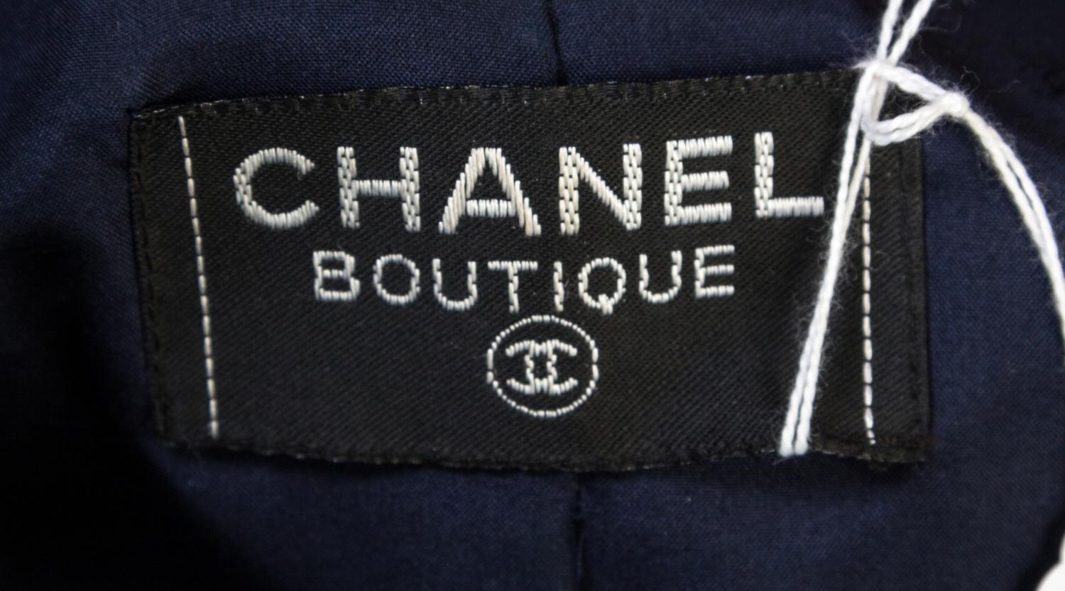 A Chanel Navy Taffeta Jacket,